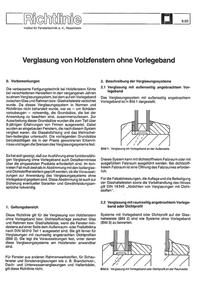 ift-Richtlinie - Verglasung von Holzfenstern ohne Vorlegeband