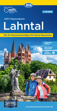 ADFC-Regionalkarte Lahntal, 1:75.000, mit Tagestourenvorschlägen, reiß- und wetterfest, E-Bike-geeignet, mit Knotenpunkten, GPS-Tracks Download