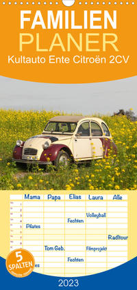 Familienplaner Kultauto Ente Citroën 2CV (Wandkalender 2023 , 21 cm x 45 cm, hoch)