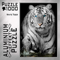 Aluminium Effekt Puzzle - Motiv: White Tiger